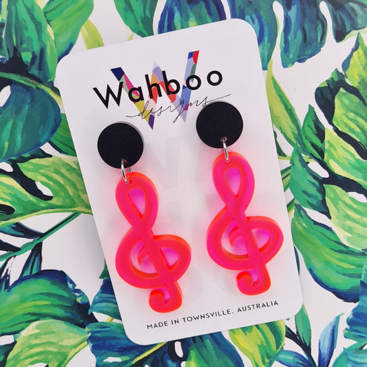 Treble Clef Dangle Earrings