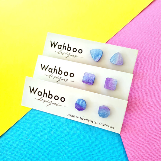Galactic Blue & Purple Collection Stud Earrings