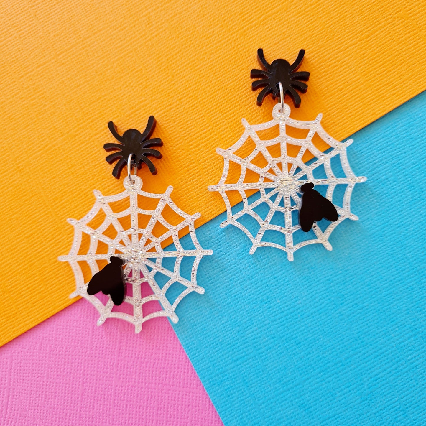 Spider Web Dinner Dangle Earrings