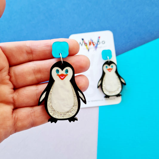 Penguin Dangle Earrings