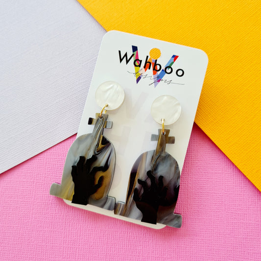 Halloween Tombstone Dangle Earrings