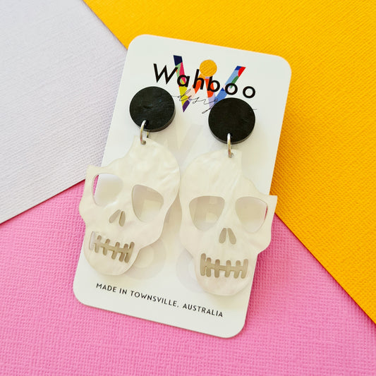 Halloween Skull Dangle Earrings