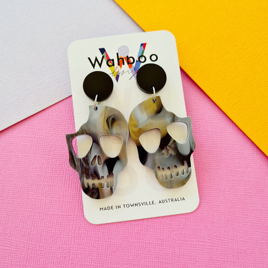 Halloween Skull Dangle Earrings