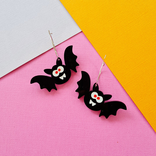 Halloween Bat Dangle Earrings