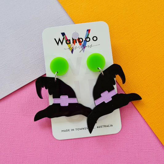 Halloween Witch Hat Dangle Earrings