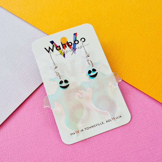 Halloween Smiley Ghost Dangle Earrings