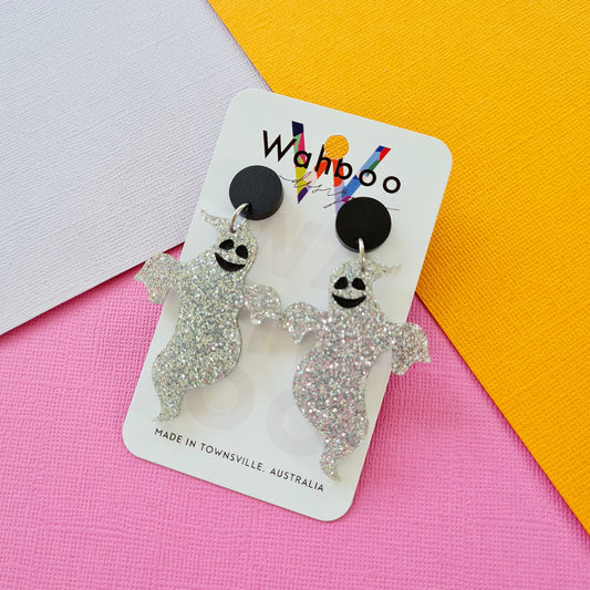 Halloween Smiley Ghost Dangle Earrings