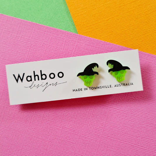 Halloween Zombie Witch Stud Earrings