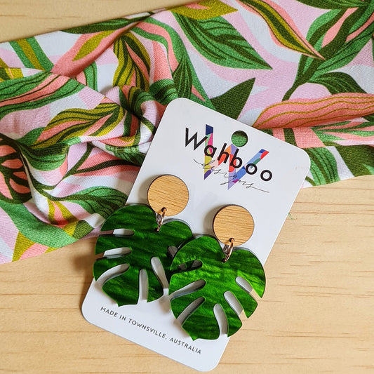 Dee Dee Monstera Dangle Earrings