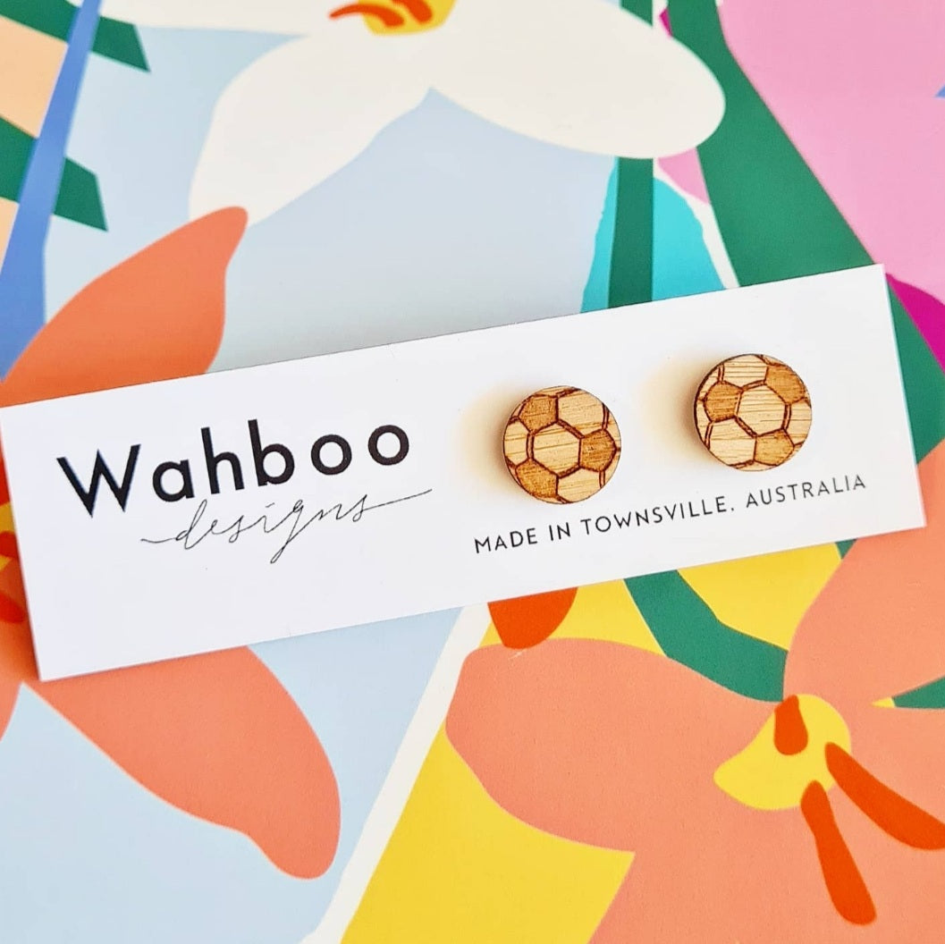 Soccer Football Stud Earrings